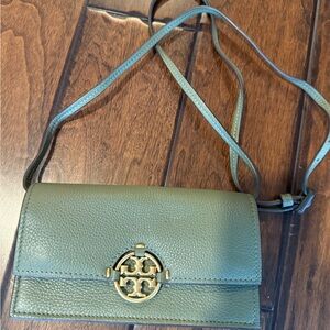 Tory Burch Green Leather Crossbody Bag